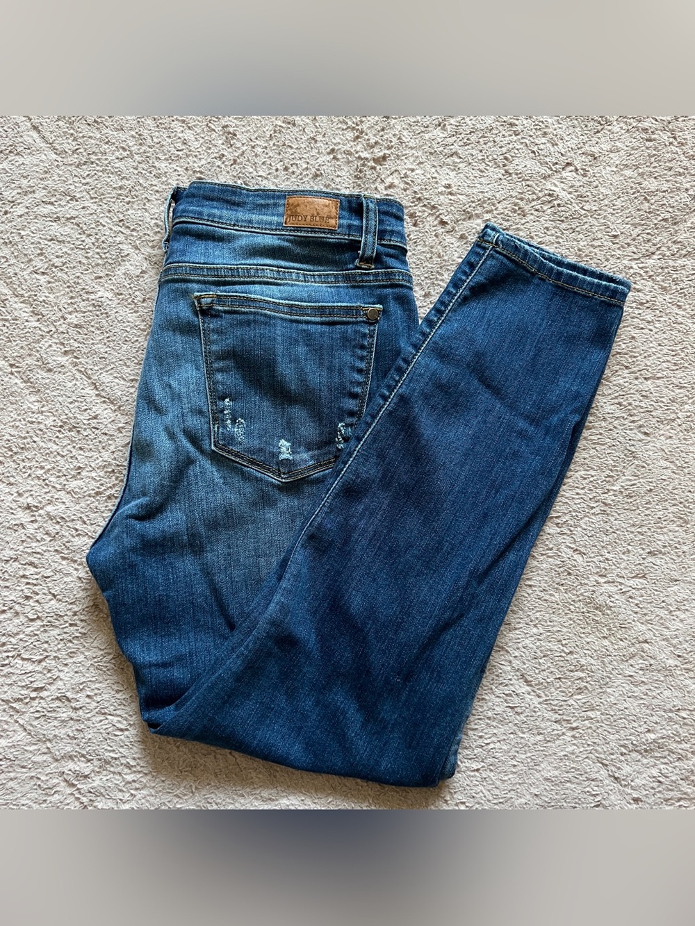 Judy Blue Relaxed Fit Skinny Leg Jeans Preppy Capsule Boho Distressed Sz 11/30